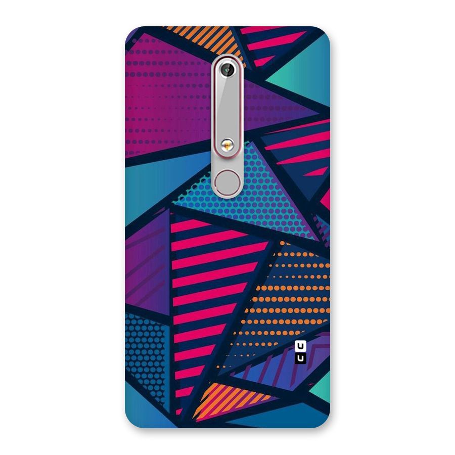 Abstract Lines Polka Back Case for Nokia 6.1