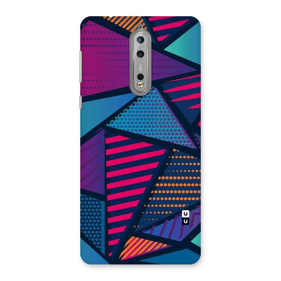 Abstract Lines Polka Back Case for Nokia 8