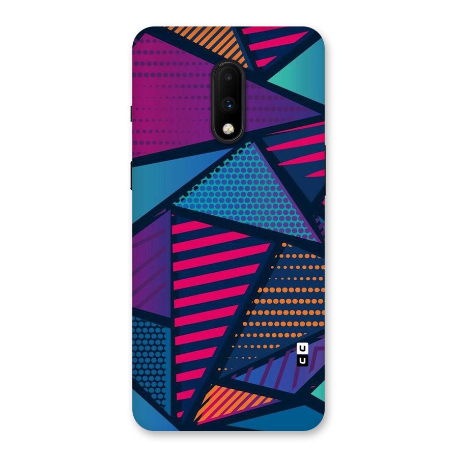 Abstract Lines Polka Back Case for OnePlus 7