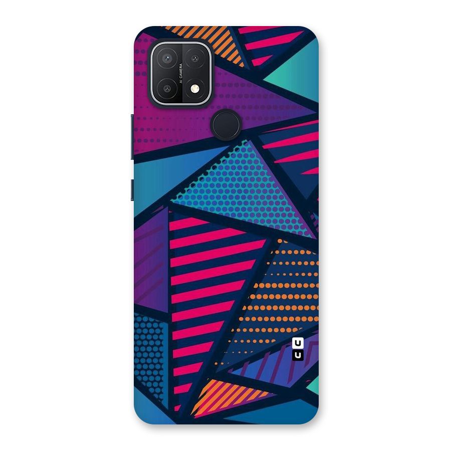 Abstract Lines Polka Back Case for Oppo A15
