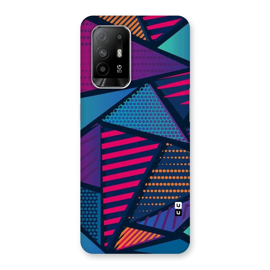 Abstract Lines Polka Back Case for Oppo F19 Pro Plus 5G