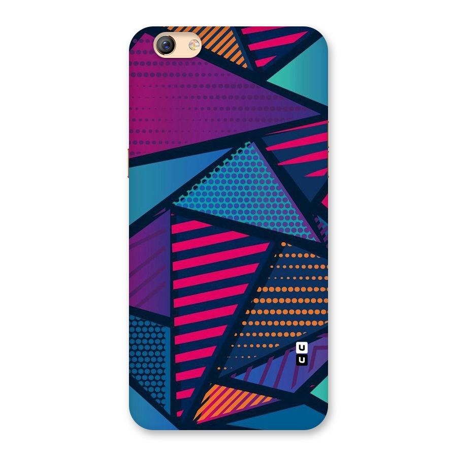 Abstract Lines Polka Back Case for Oppo F3 Plus