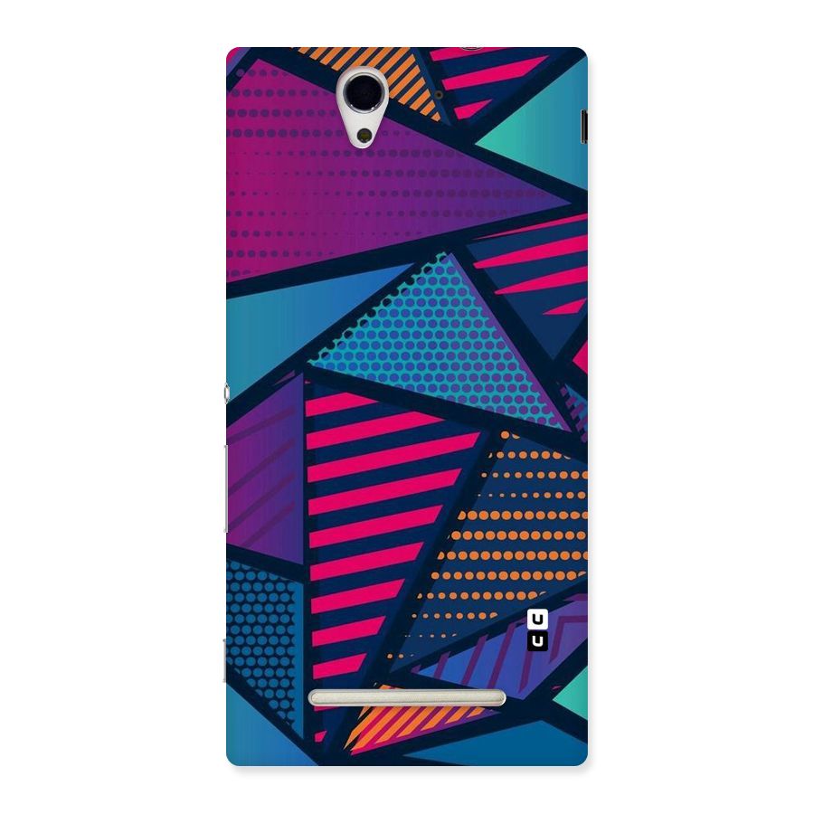 Abstract Lines Polka Back Case for Sony Xperia C3