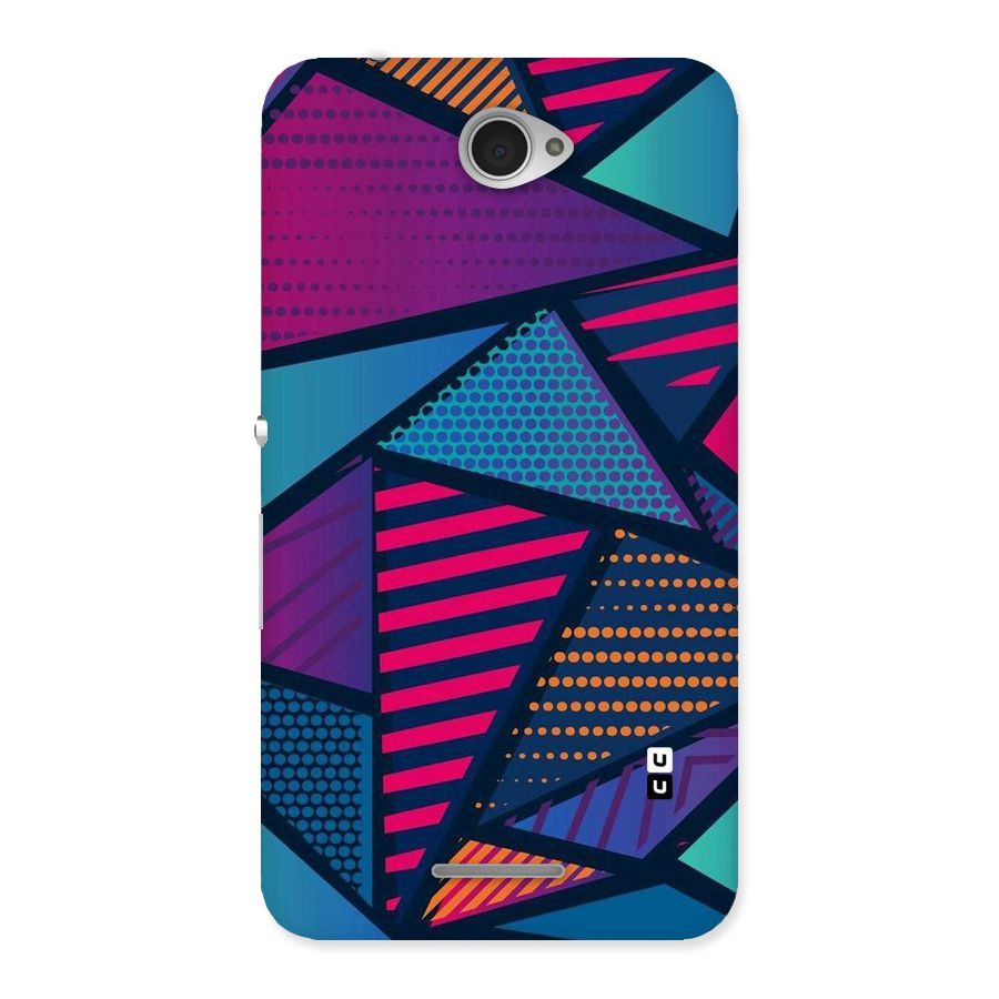 Abstract Lines Polka Back Case for Sony Xperia E4