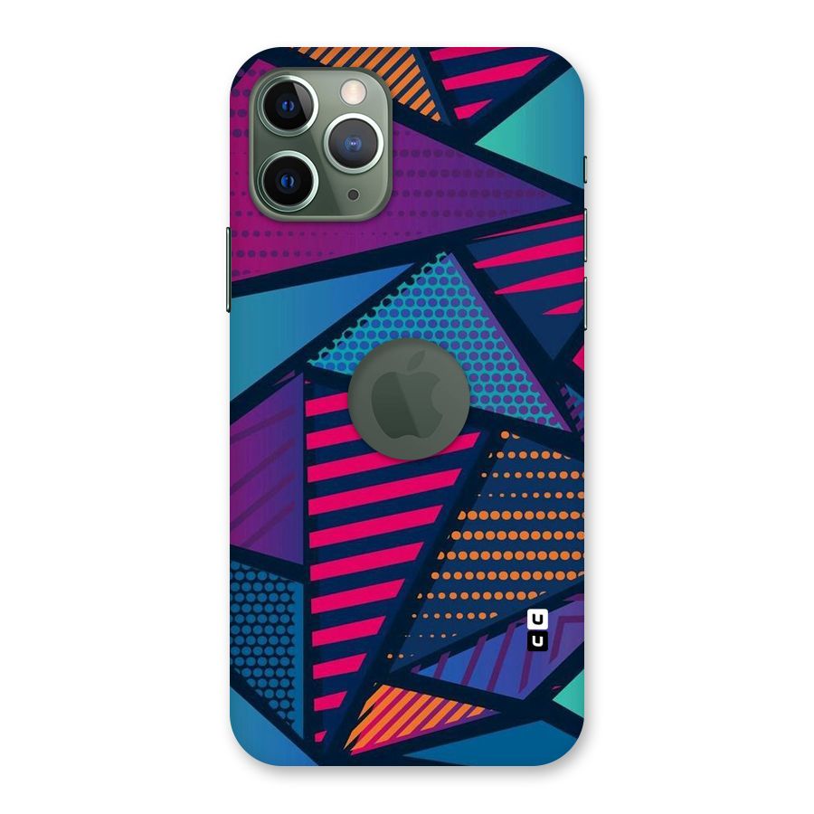Abstract Lines Polka Back Case for iPhone 11 Pro Logo  Cut