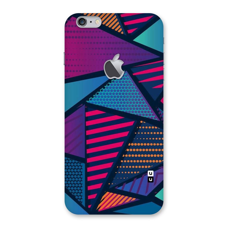 Abstract Lines Polka Back Case for iPhone 6 Plus 6S Plus Logo Cut