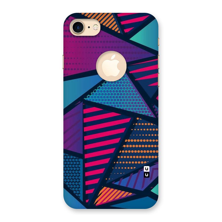 Abstract Lines Polka Back Case for iPhone 7 Logo Cut