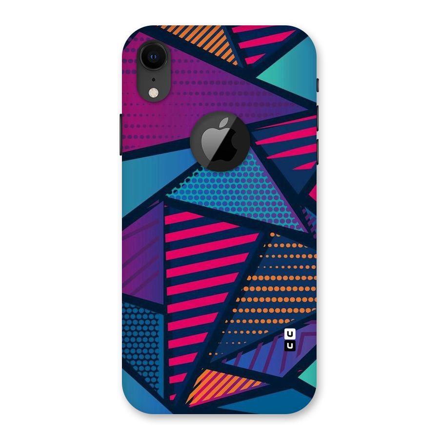 Abstract Lines Polka Back Case for iPhone XR Logo Cut