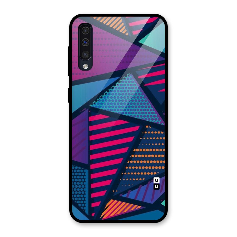 Abstract Lines Polka Glass Back Case for Galaxy A50