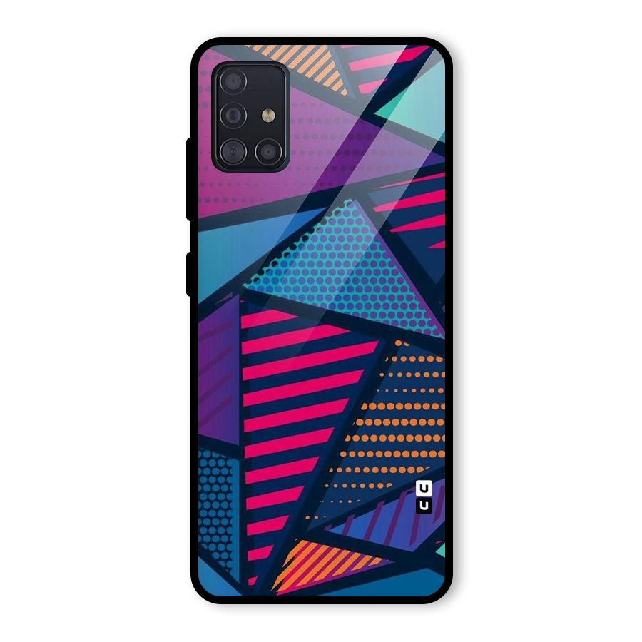 Abstract Lines Polka Glass Back Case for Galaxy A51