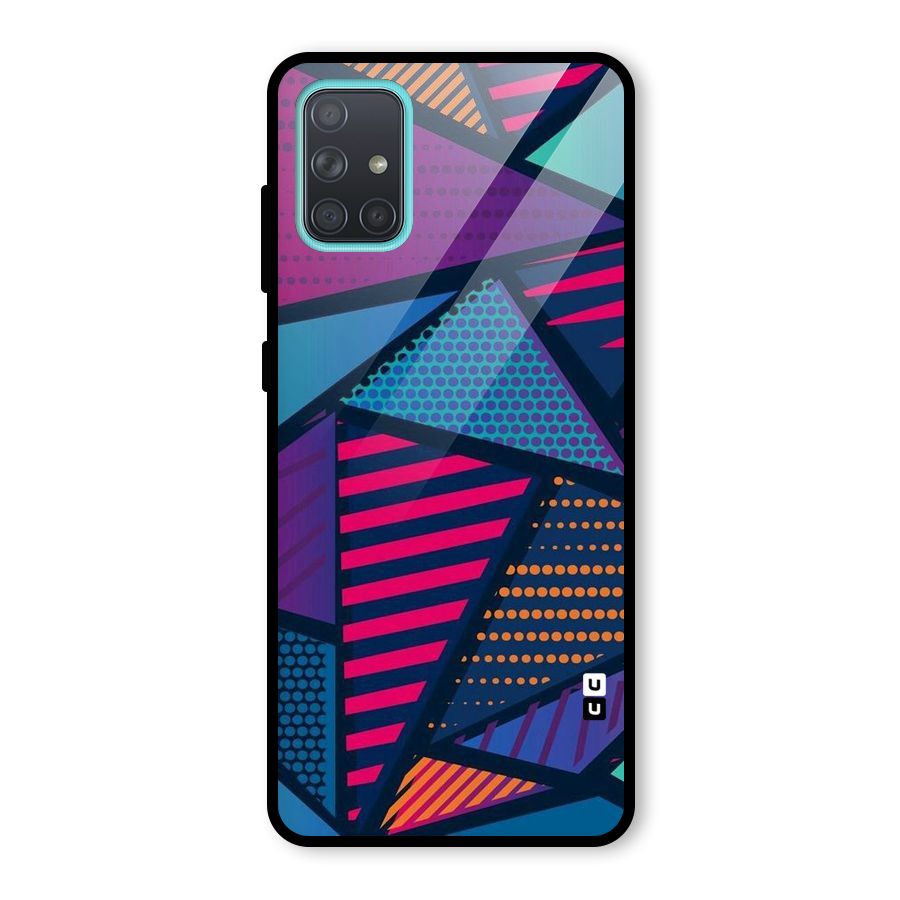 Abstract Lines Polka Glass Back Case for Galaxy A71