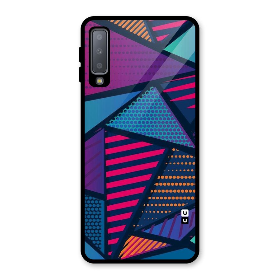 Abstract Lines Polka Glass Back Case for Galaxy A7 (2018)