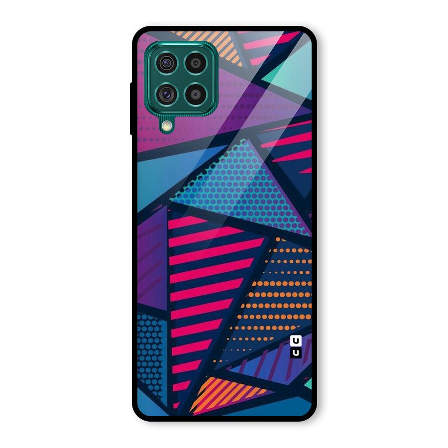 Abstract Lines Polka Glass Back Case for Galaxy F62