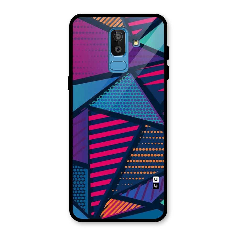 Abstract Lines Polka Glass Back Case for Galaxy J8