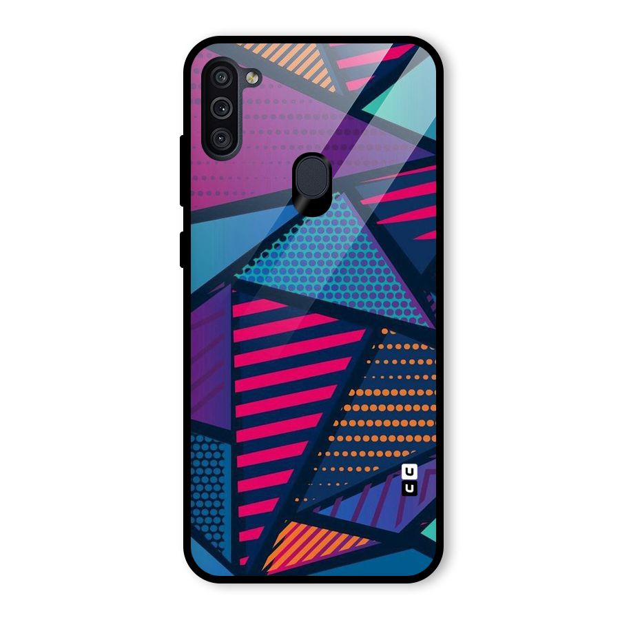 Abstract Lines Polka Glass Back Case for Galaxy M11