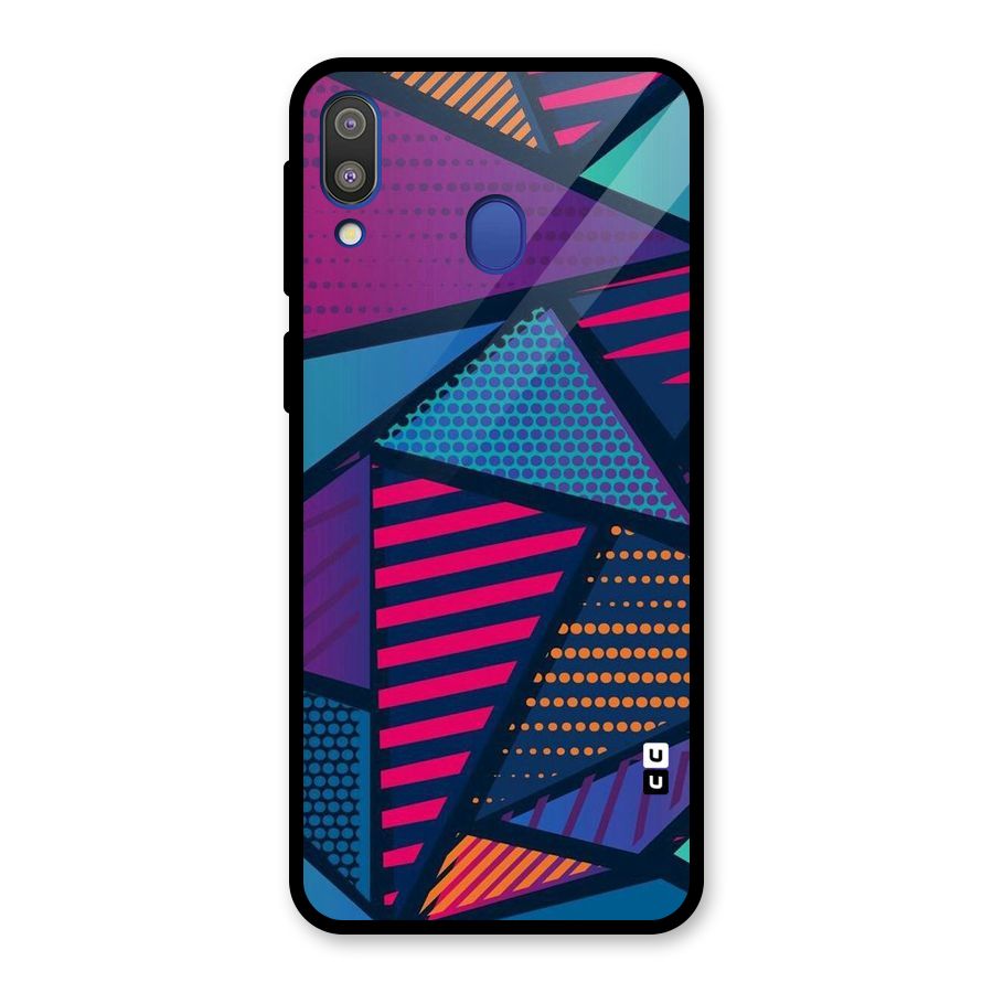 Abstract Lines Polka Glass Back Case for Galaxy M20