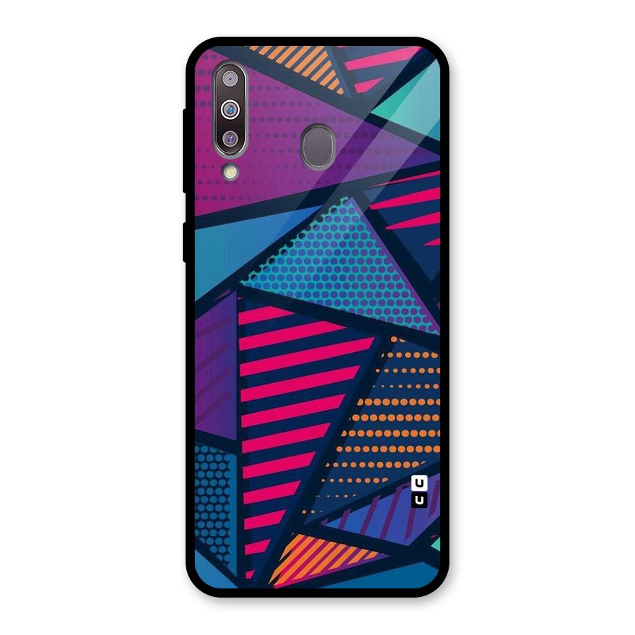 Abstract Lines Polka Glass Back Case for Galaxy M30