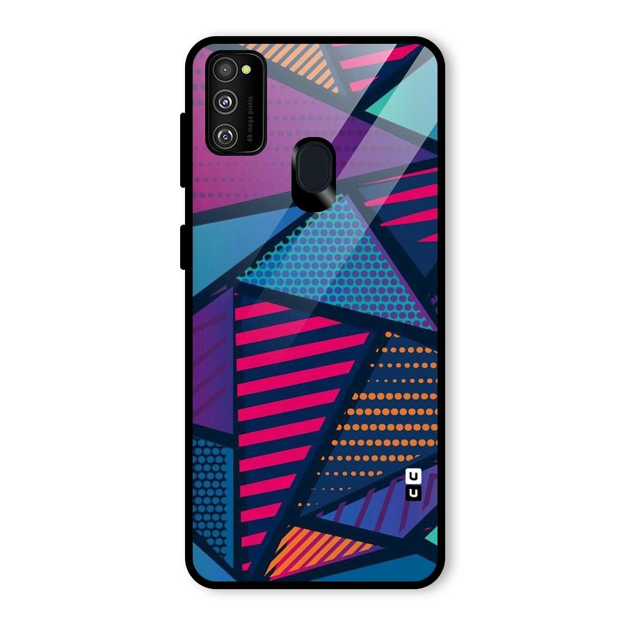 Abstract Lines Polka Glass Back Case for Galaxy M30s