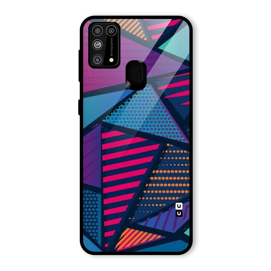 Abstract Lines Polka Glass Back Case for Galaxy M31