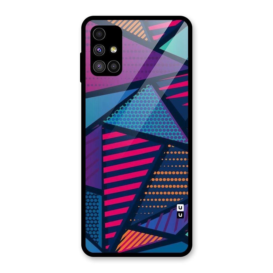 Abstract Lines Polka Glass Back Case for Galaxy M51