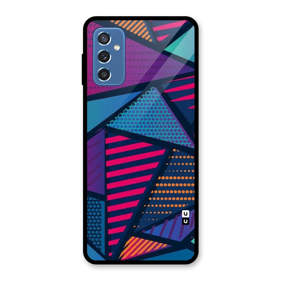 Abstract Lines Polka Glass Back Case for Galaxy M52 5G