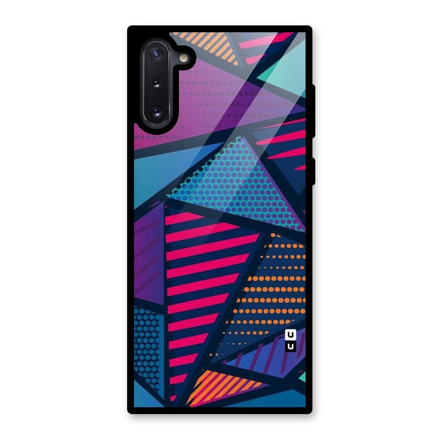 Abstract Lines Polka Glass Back Case for Galaxy Note 10