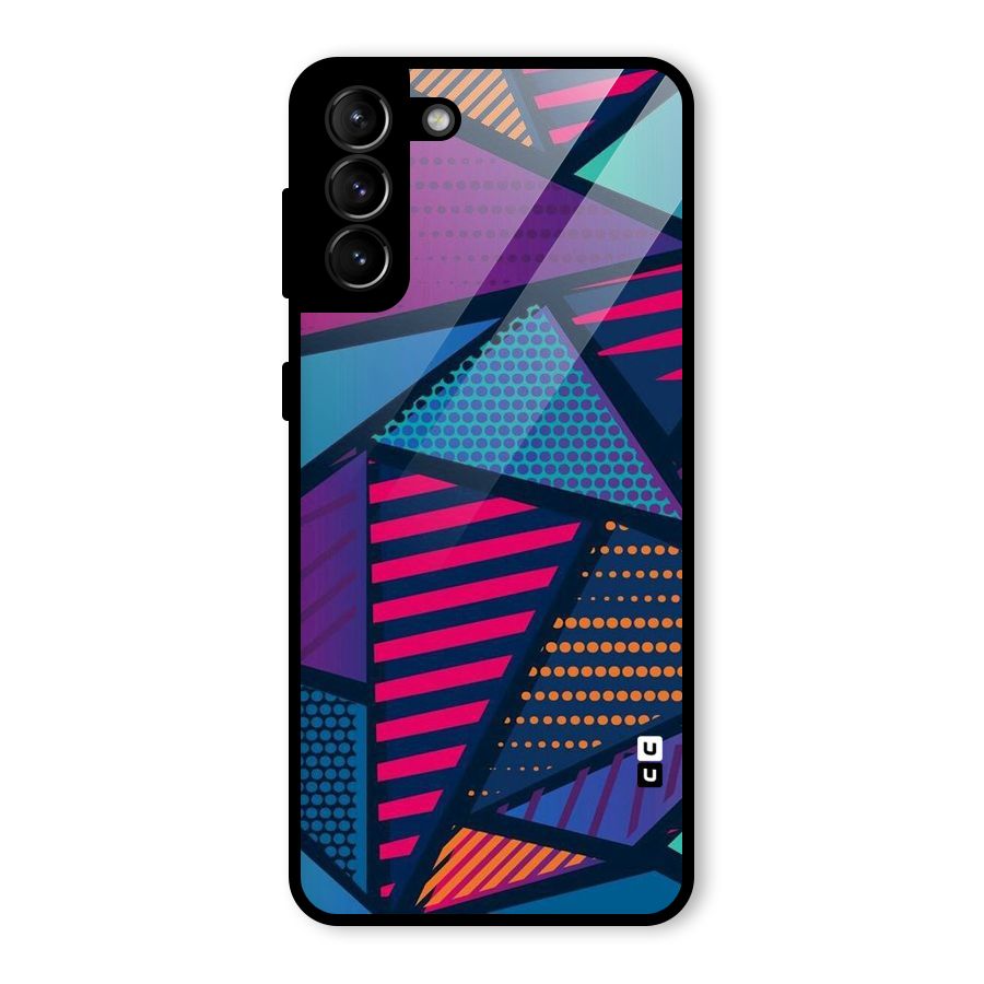 Abstract Lines Polka Glass Back Case for Galaxy S21 Plus