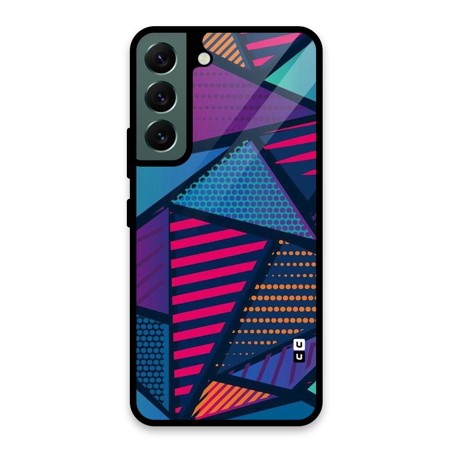 Abstract Lines Polka Glass Back Case for Galaxy S22 5G