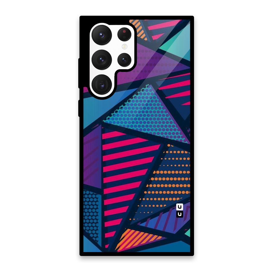 Abstract Lines Polka Glass Back Case for Galaxy S22 Ultra 5G