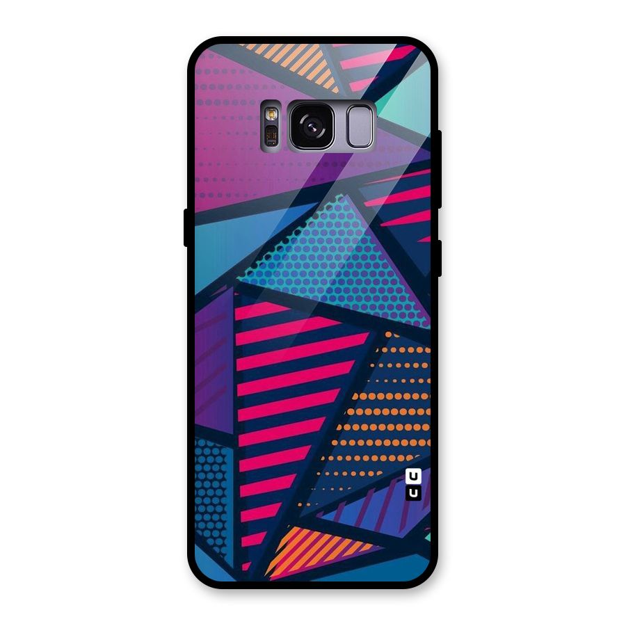 Abstract Lines Polka Glass Back Case for Galaxy S8