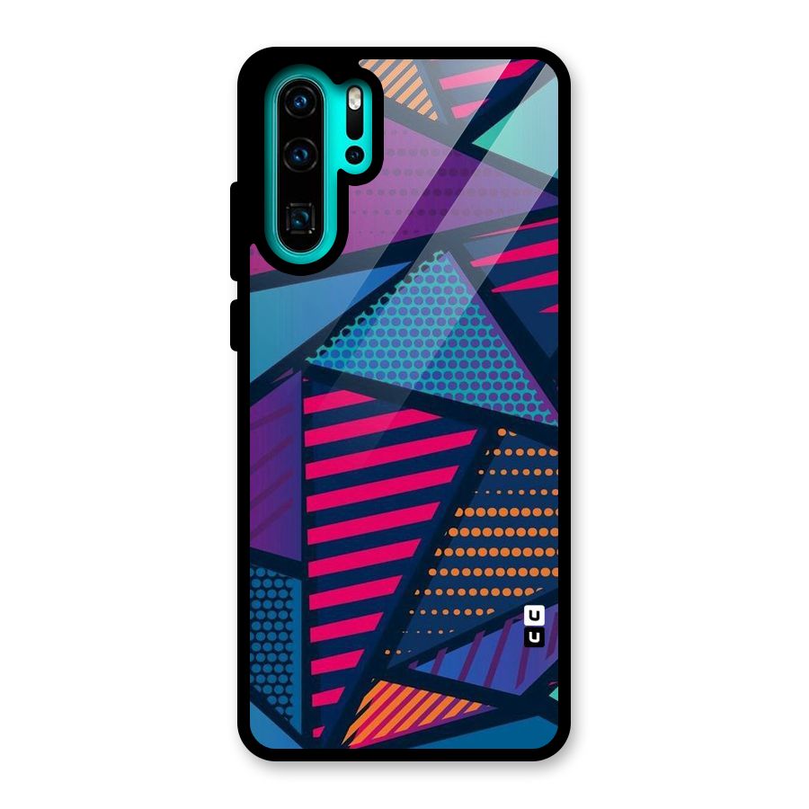 Abstract Lines Polka Glass Back Case for Huawei P30 Pro