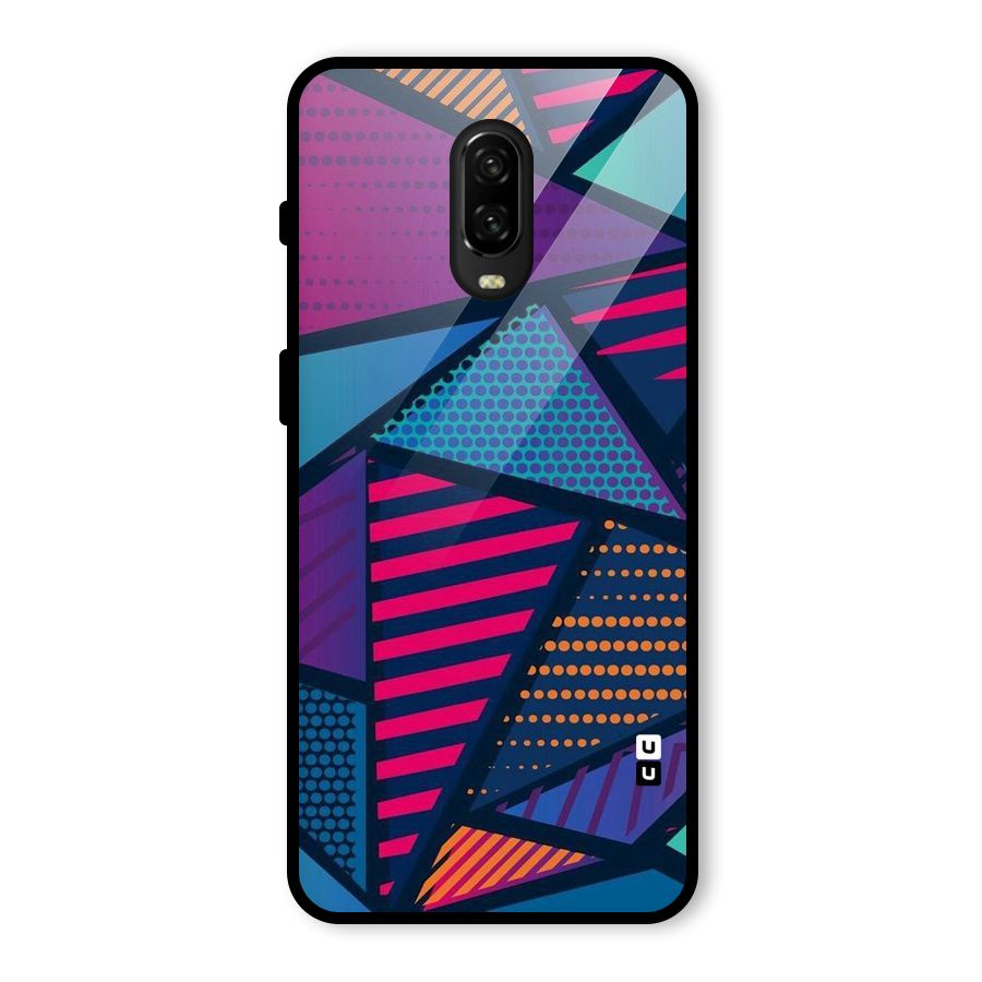 Abstract Lines Polka Glass Back Case for OnePlus 6T