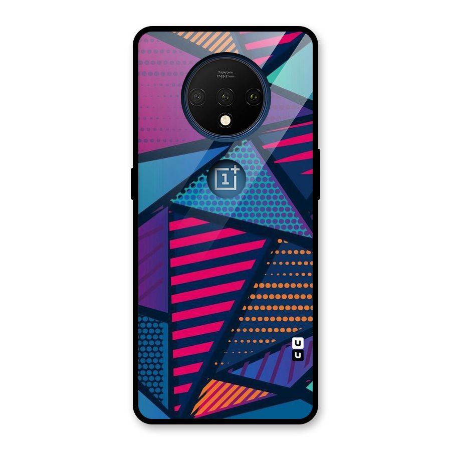Abstract Lines Polka Glass Back Case for OnePlus 7T