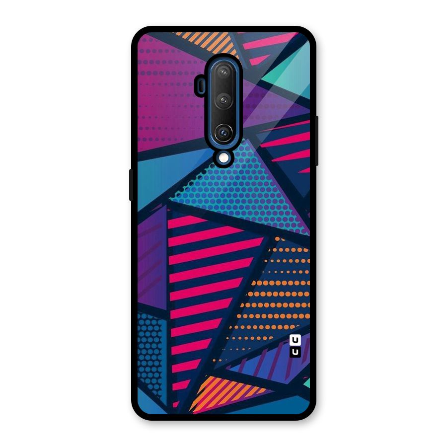 Abstract Lines Polka Glass Back Case for OnePlus 7T Pro