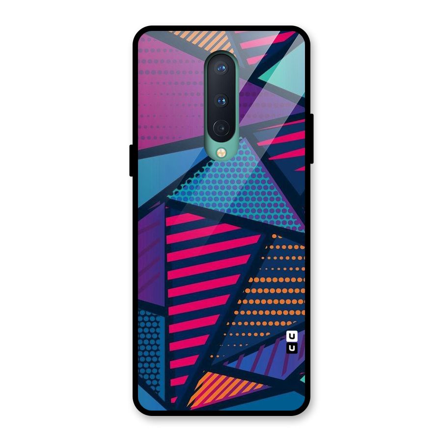 Abstract Lines Polka Glass Back Case for OnePlus 8
