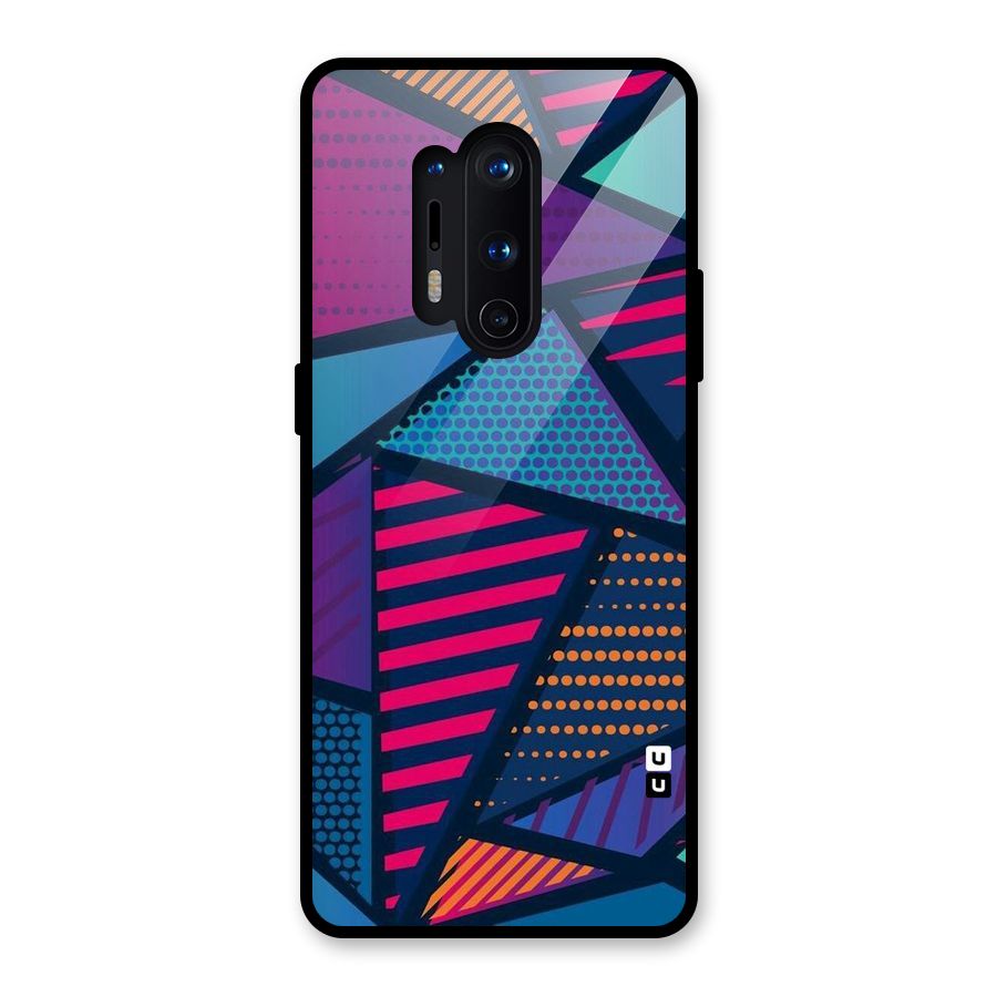 Abstract Lines Polka Glass Back Case for OnePlus 8 Pro