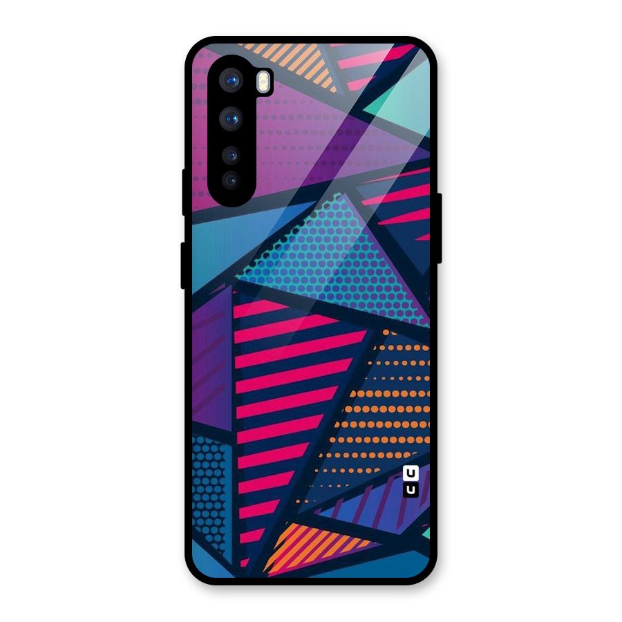 Abstract Lines Polka Glass Back Case for OnePlus Nord