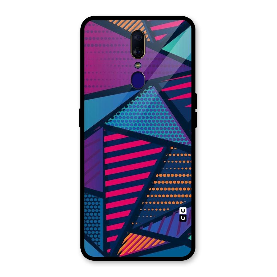 Abstract Lines Polka Glass Back Case for Oppo F11