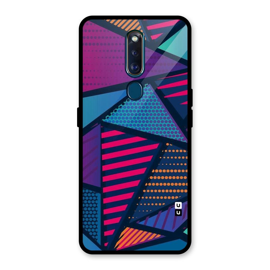 Abstract Lines Polka Glass Back Case for Oppo F11 Pro