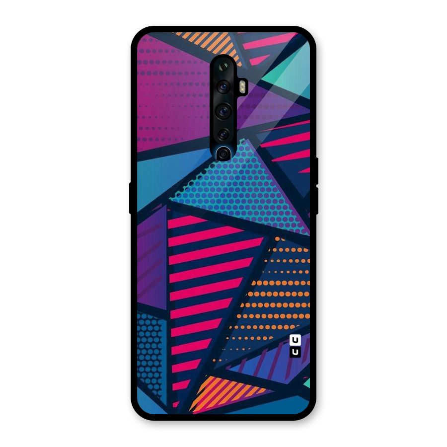 Abstract Lines Polka Glass Back Case for Oppo Reno2 Z
