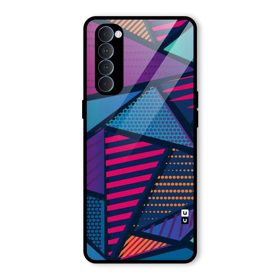 Abstract Lines Polka Glass Back Case for Oppo Reno4 Pro