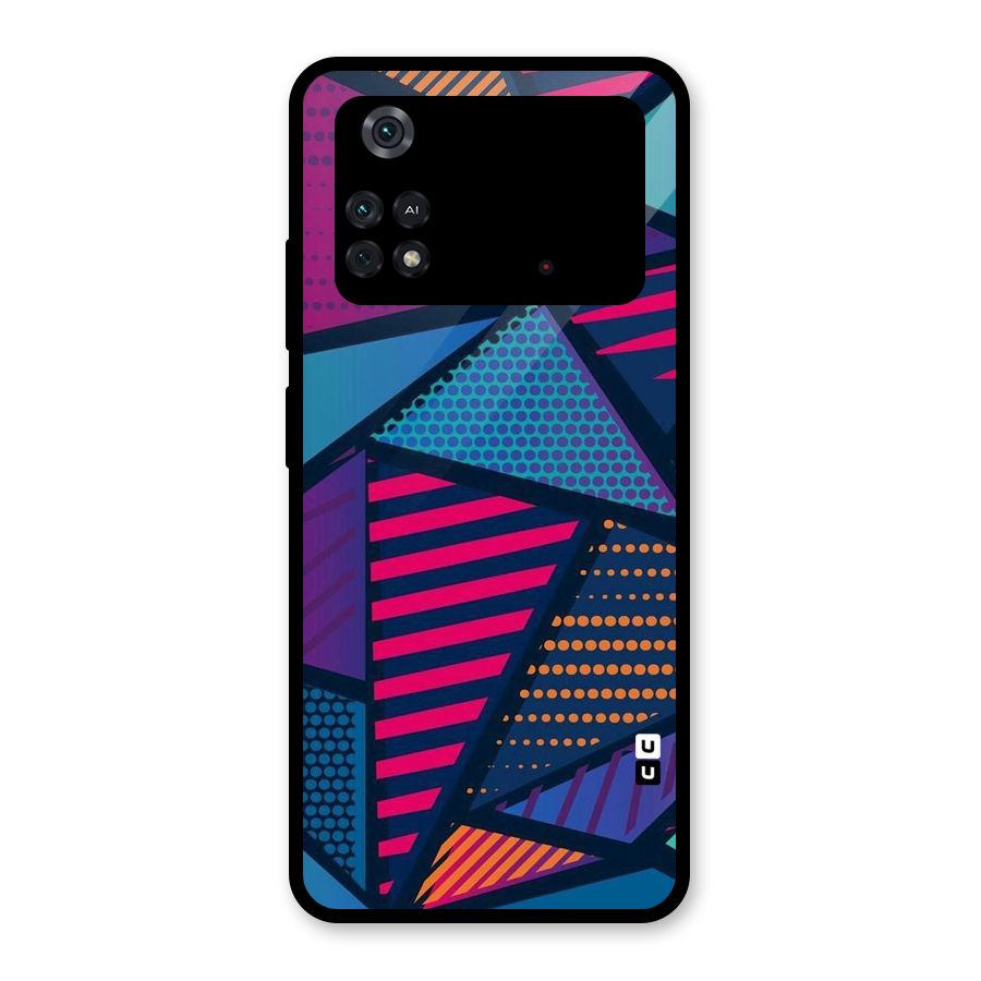 Abstract Lines Polka Glass Back Case for Poco M4 Pro 4G