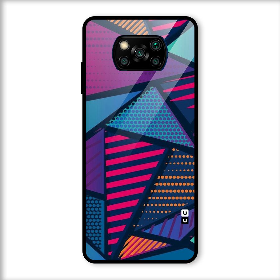 Abstract Lines Polka Glass Back Case for Poco X3