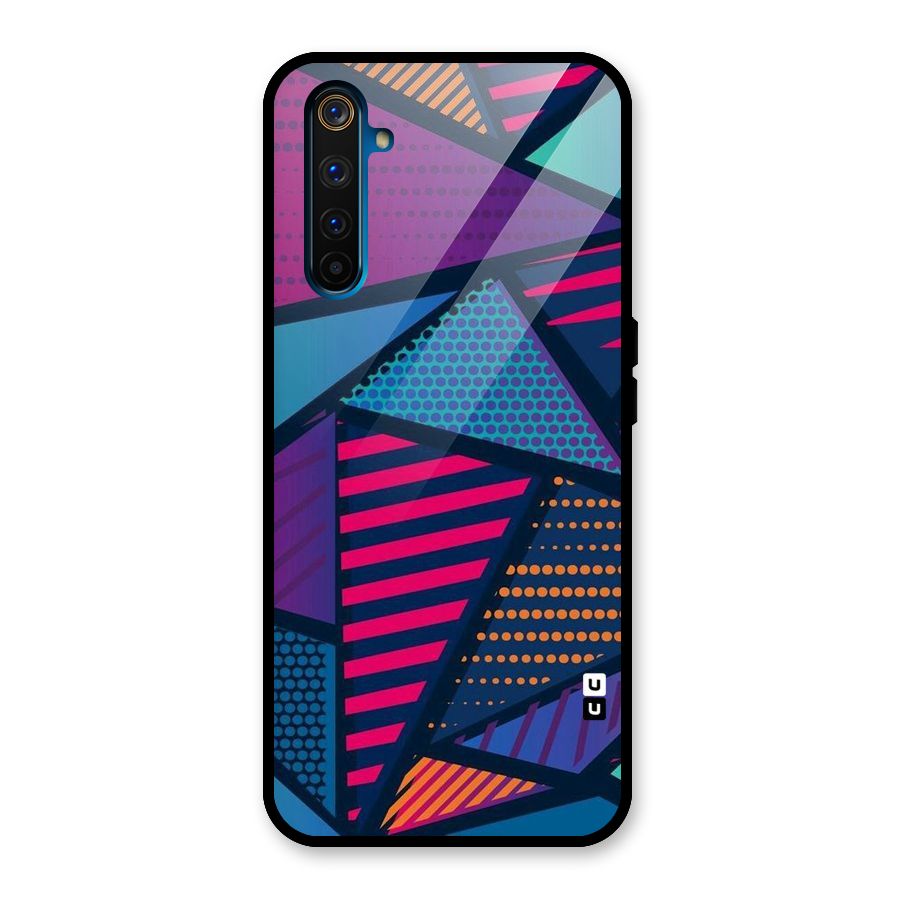 Abstract Lines Polka Glass Back Case for Realme 6 Pro