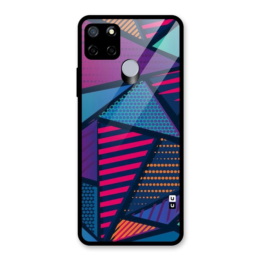 Abstract Lines Polka Glass Back Case for Realme C15