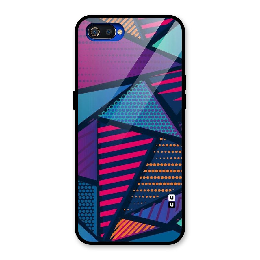 Abstract Lines Polka Glass Back Case for Realme C2