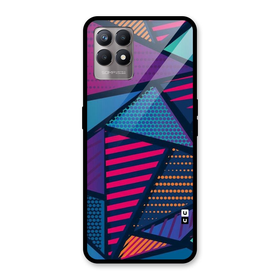 Abstract Lines Polka Glass Back Case for Realme Narzo 50