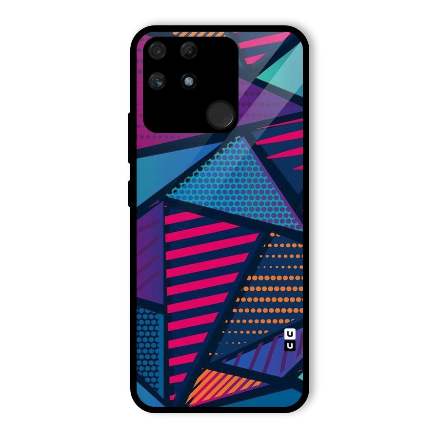 Abstract Lines Polka Glass Back Case for Realme Narzo 50A