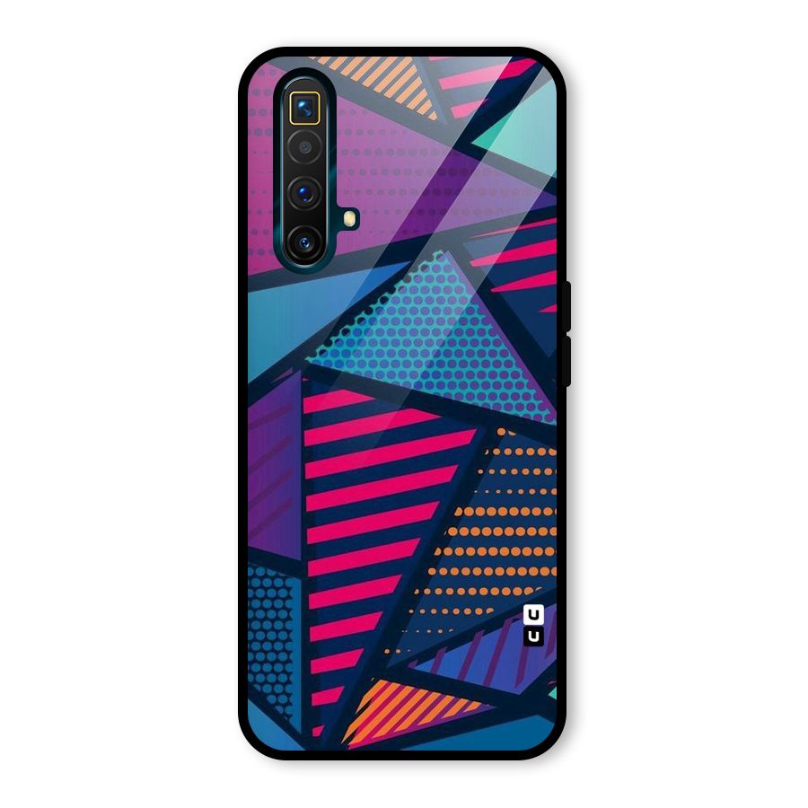 Abstract Lines Polka Glass Back Case for Realme X3