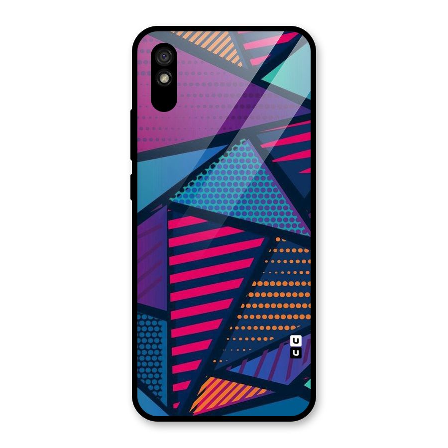 Abstract Lines Polka Glass Back Case for Redmi 9i